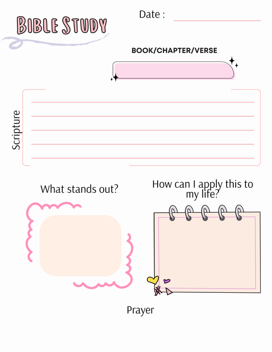 Bible Study Template SOAP Method (digital and printable) - Geeky Girls Journal
