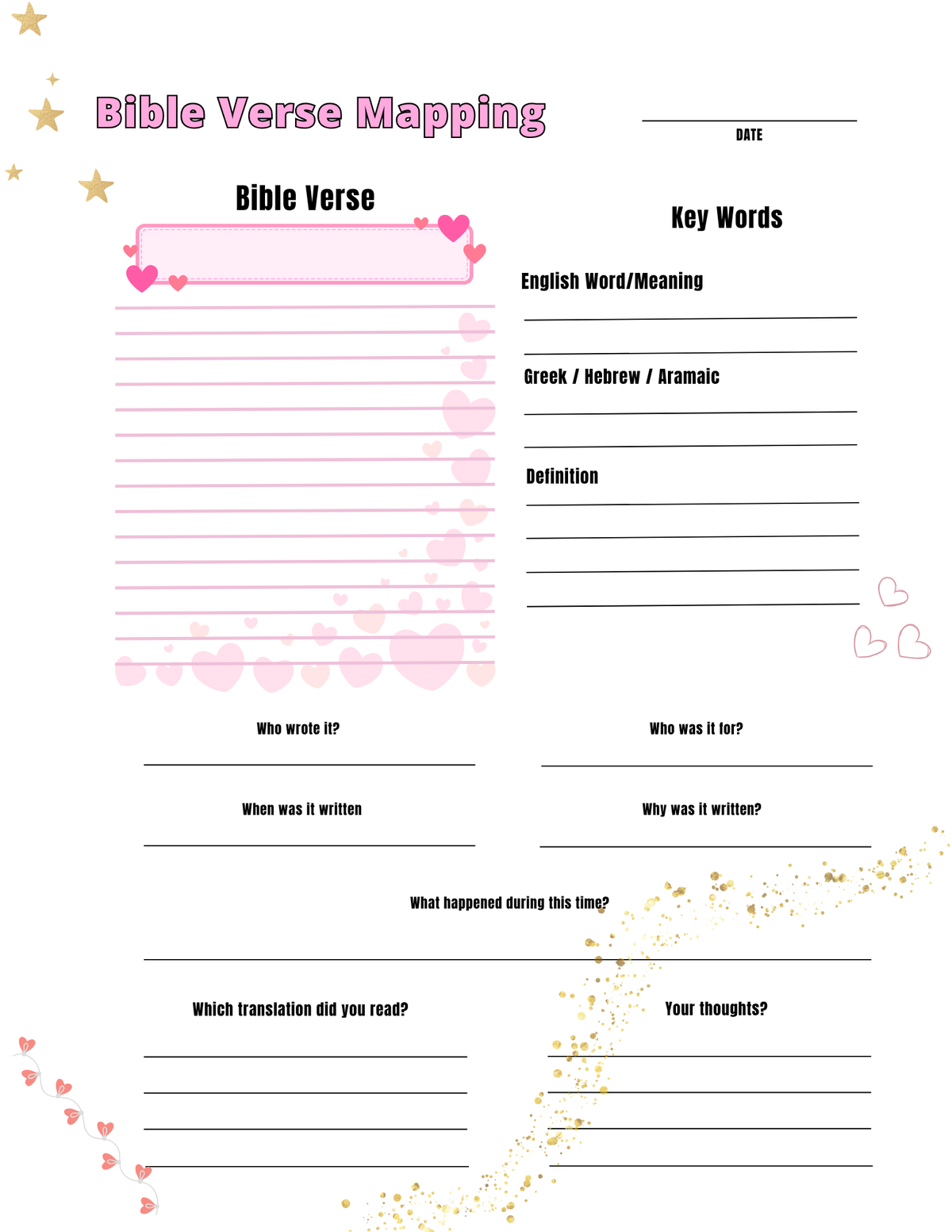 Bible Verse Mapping Digital/Printable Download
