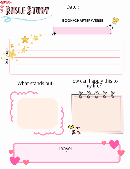 Bible Study Template SOAP Method (digital and printable) - Geeky Girls Journal