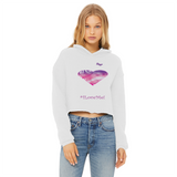 Justbeyou2 Ladies Cropped Raw Edge Hoodie